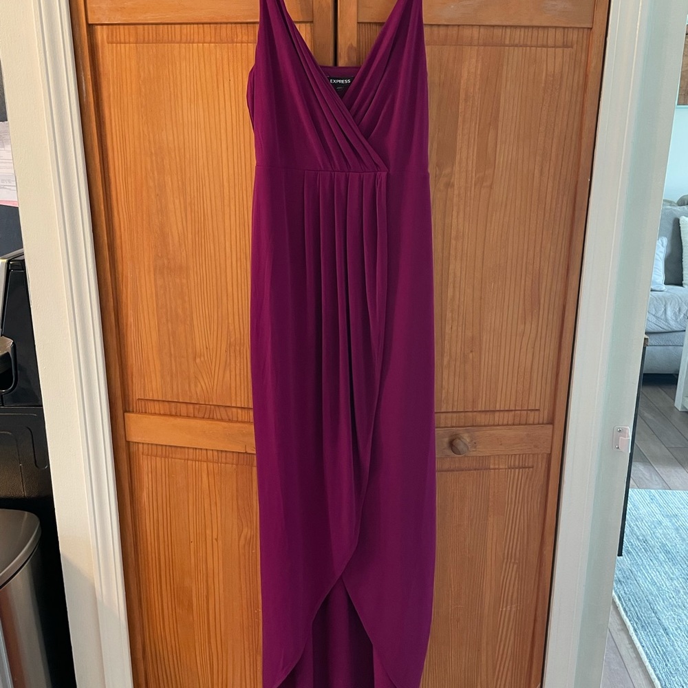 Purple Express Faux Wrap Dress